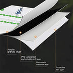 Layers of acrylic granule, PVC waterproof and mouldproof, electrostatic adsorption, and protective film on a transparent sheet.