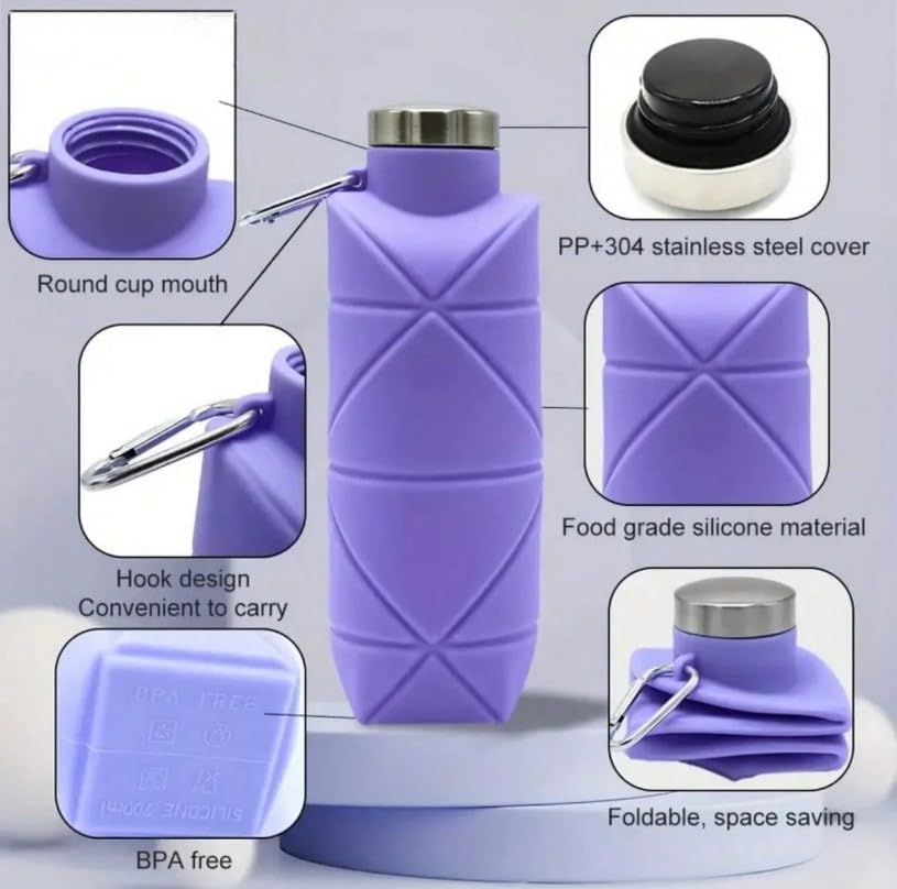 Easydeal Collapsible Silicone Water Bottle 700ml