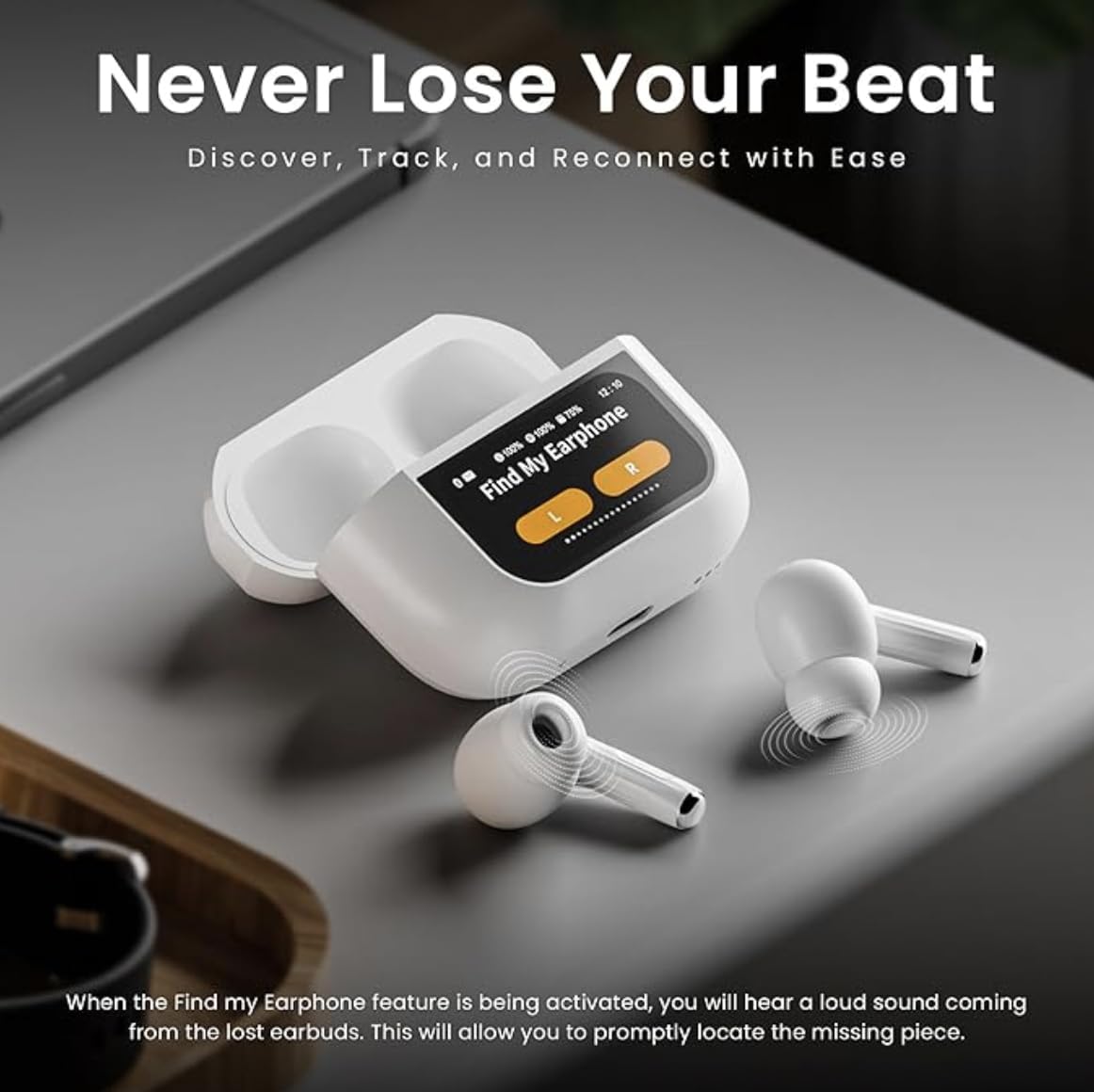 Bluetooth wireless earpod with display