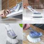 Medium White Liquid Dispenser Kitchen Cleaning Brush