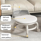 Children's chair with labeled features on a neutral background
