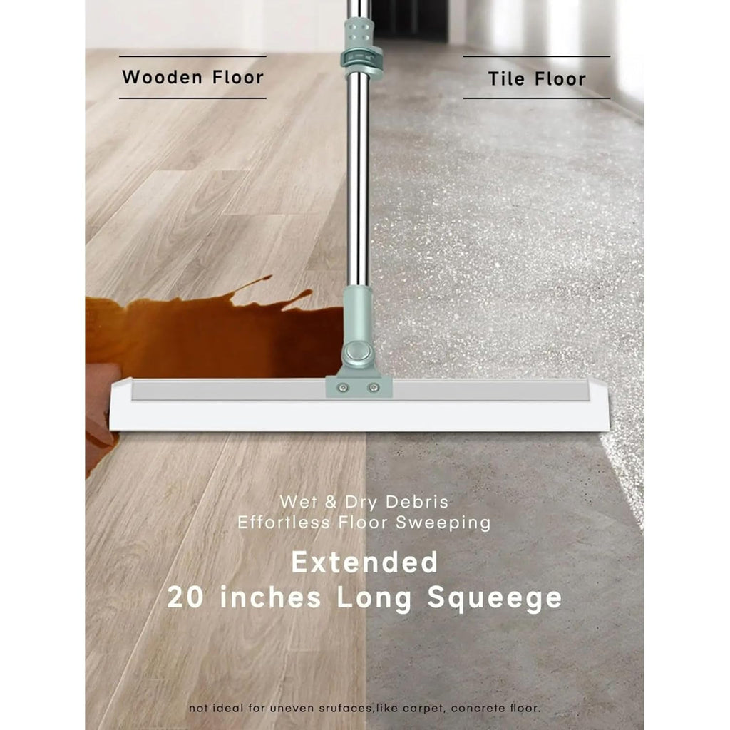 Magic Broom Silicone Floor Wiper – Sturdy, Long-Lasting & High-Performance Cleaning Tool with Stainless Steel Extendable Handle | Multipurpose Bathroom & Kitchen Squeegee