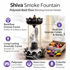 Shiva Smoke Fountain with features highlighted on a white background