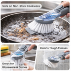 Medium White Liquid Dispenser Kitchen Cleaning Brush