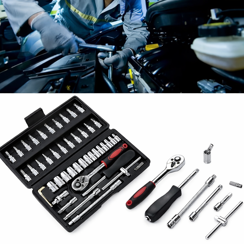 46-Piece Socket & Wrench Tool Kit