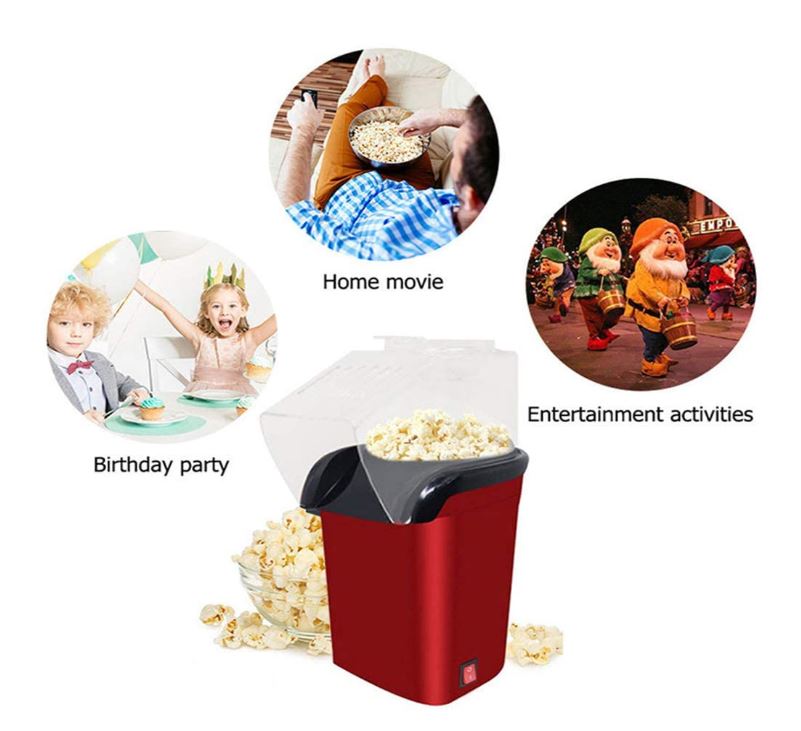 Electric Popcorn Maker – 1200W Hot Air Popper (1-Year Warranty)