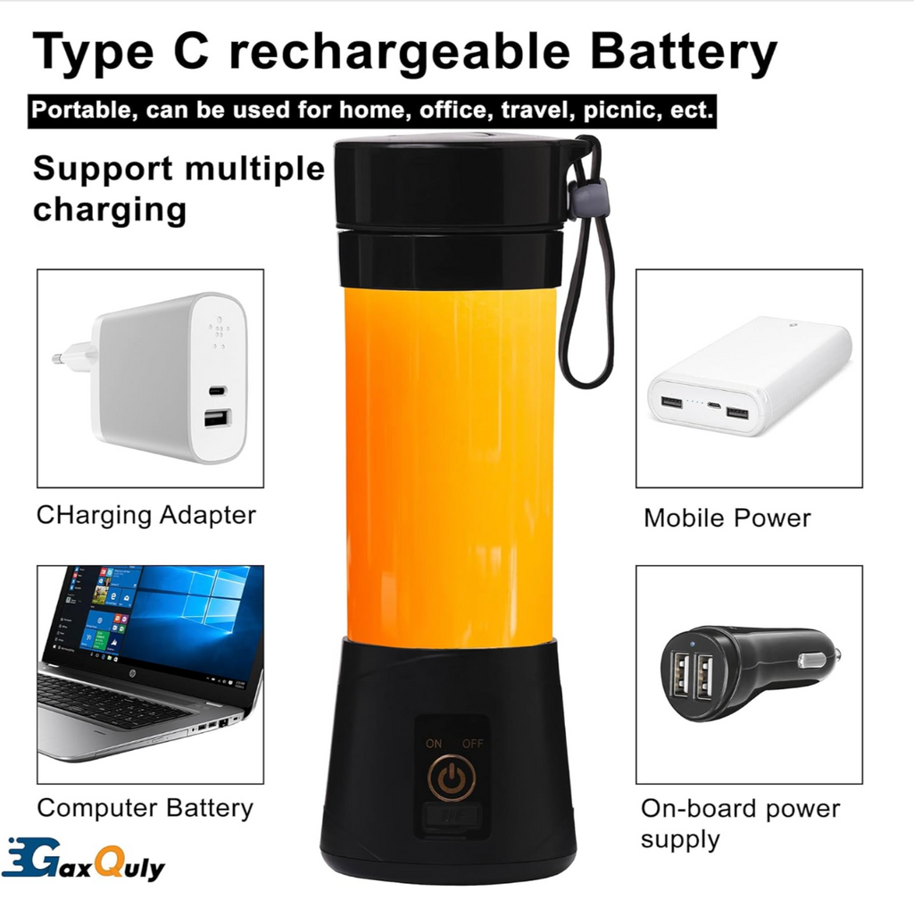Juice Cup Electric Juicer 6 Blade Rechargable Portable USB Bottle Blender Shaker Juicer A 2000 Juicer Mixer Grinder for Smothies and Juices.