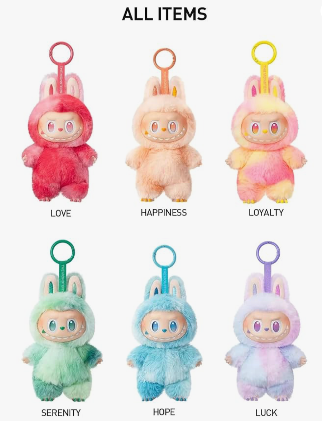 Labubu Vinyl Plush Keychain Toy | Multicolor Collectible Surprise Action Figure | 1 Pc Random Character Gift for Kids & Adults