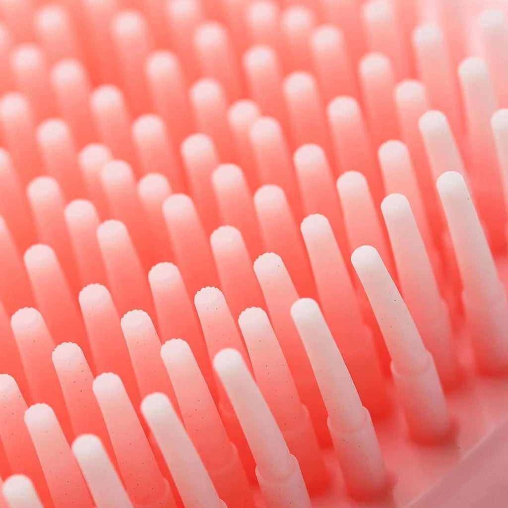 Close-up of a pink brush with bristles