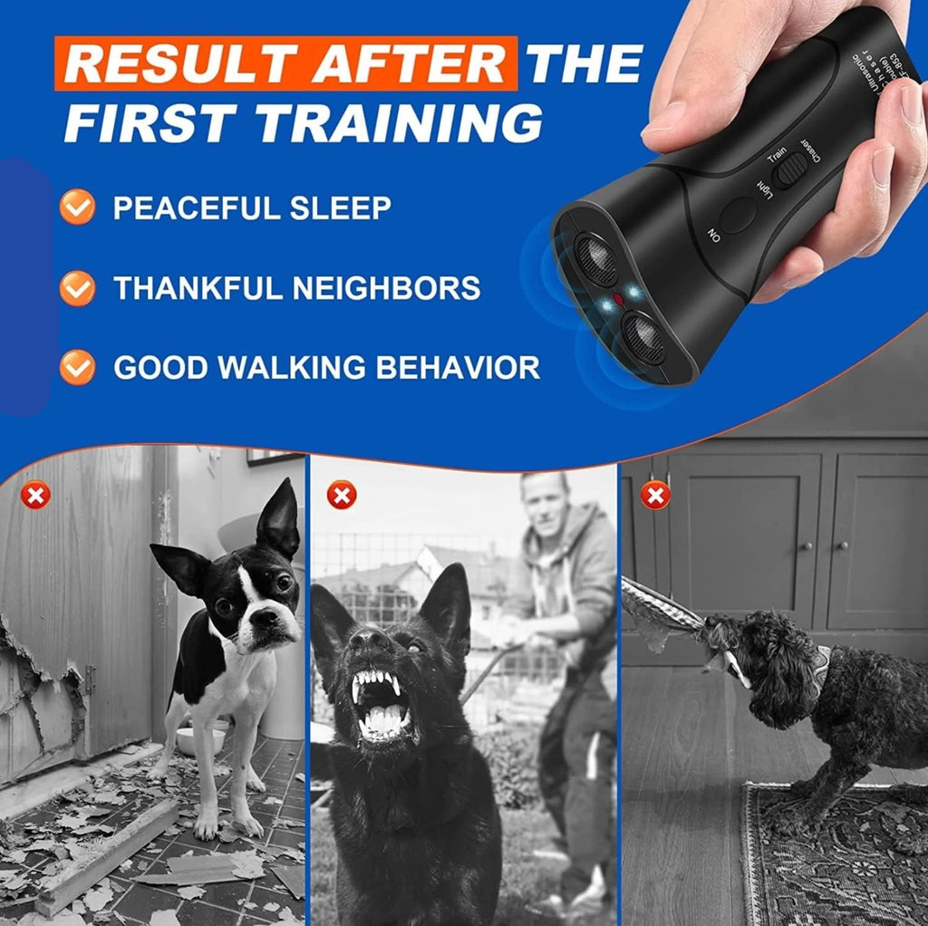 Product advertisement for a training device with text and images of before-and-after scenarios.